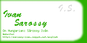 ivan sarossy business card