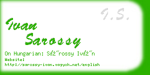 ivan sarossy business card